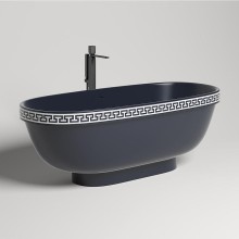 Ванна из литьевого мрамора 179x79 см Salini S-Stone Greca Meander, покраска по RAL полностью 103021MRF