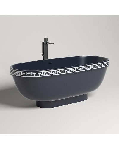 Ванна из литьевого мрамора 179x79 см Salini S-Stone Greca Meander, покраска по RAL полностью 103021MRF