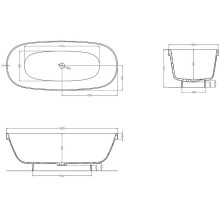 Ванна из литьевого мрамора 180x80 см Salini S-Stone Greca 103121M
