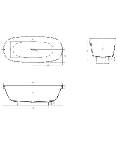 Ванна из литьевого мрамора 180x80 см Salini S-Stone Greca, покраска по RAL полностью 103121MRF