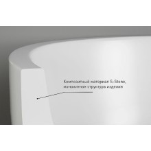 Ванна из литьевого мрамора 180x82 см Salini S-Stone Ninfea, покраска по RAL полностью 102721MRF