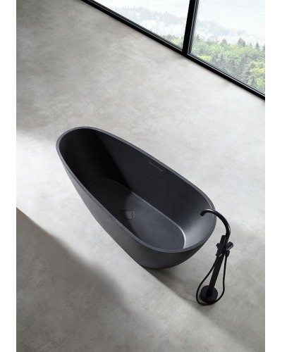 Ванна из искусственного камня Abber Dortmund 170x75 AM9911B Черная без гидромассажа