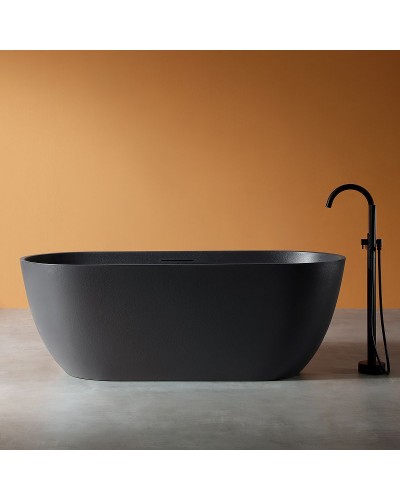 Ванна из искусственного камня Abber Frankfurt 170x75 AM9941B Черная без гидромассажа