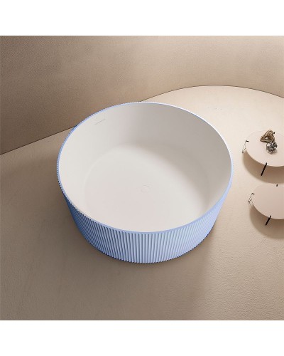 Ванна из искусственного камня Abber Stein 150x150 AS9679Blau Голубая без гидромассажа