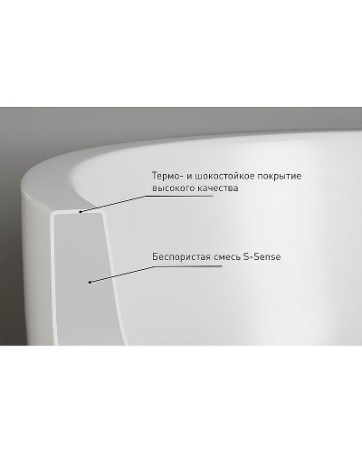 Ванна из литьевого мрамора 170x81 см Salini S-Sense Alda 101912G