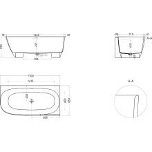 Ванна из литьевого мрамора 170x85 см Salini S-Sense Sofia Corner R 102514G
