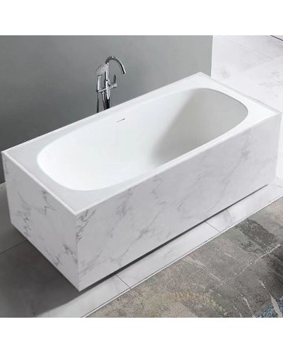 Ванна из искусственного камня Abber Blitz 180x85 AS9501GB Белый мрамор без гидромассажа