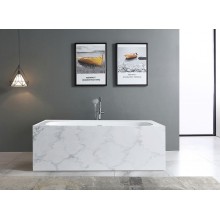 Ванна из искусственного камня Abber Blitz 180x85 AS9501GB Белый мрамор без гидромассажа