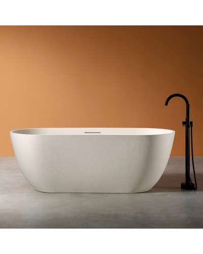 Ванна из искусственного камня Abber Frankfurt 170x75 AM9941MBE Светло-бежевая матовая без гидромассажа