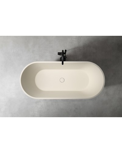 Ванна из искусственного камня Abber Frankfurt 170x75 AM9941MBE Светло-бежевая матовая без гидромассажа