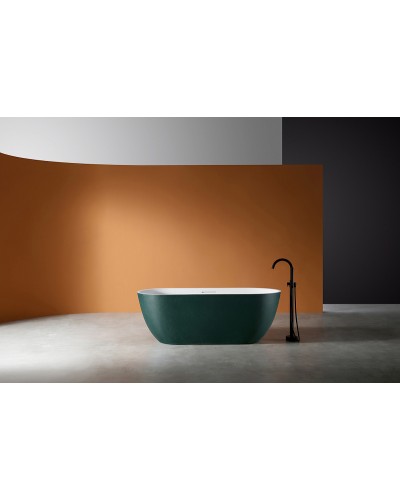 Ванна из искусственного камня Abber Frankfurt 170x75 AM9941MBG Темно-зеленая матовая без гидромассажа