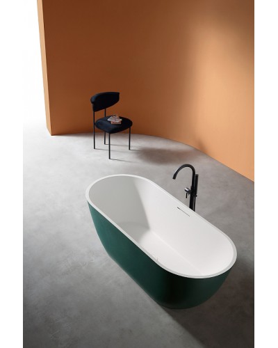 Ванна из искусственного камня Abber Frankfurt 170x75 AM9941MBG Темно-зеленая матовая без гидромассажа