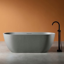 Ванна из искусственного камня Abber Frankfurt 170x75 AM9941MLG Светло-серая матовая без гидромассажа