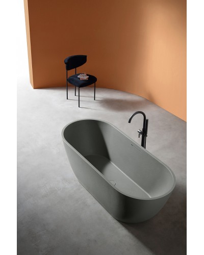 Ванна из искусственного камня Abber Frankfurt 170x75 AM9941MLG Светло-серая матовая без гидромассажа