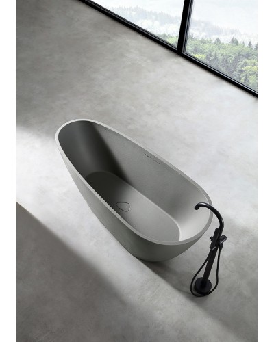 Ванна из искусственного камня Abber Dortmund 170x75 AM9911MLG Светло-серая матовая без гидромассажа