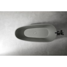 Ванна из искусственного камня Abber Dortmund 170x75 AM9911MLG Светло-серая матовая без гидромассажа