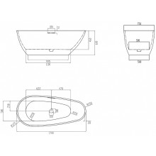 Ванна из искусственного камня Abber Dortmund 170x75 AM9911MLG Светло-серая матовая без гидромассажа