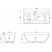 Ванна из искусственного камня Abber Stein 180x85 AS9619 без гидромассажа