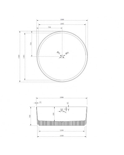 Ванна из искусственного камня Abber Stein 150x150 AS9679 без гидромассажа