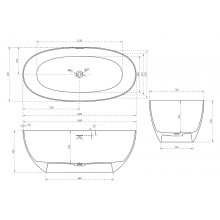 Ванна из искусственного камня Abber Stein 150x72 AS9624-1.5 без гидромассажа