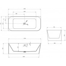 Ванна из искусственного камня Abber Stein 170x75 AS9621-1.7 L без гидромассажа
