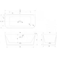 Ванна из искусственного камня Abber Stein 170x75 AS9617 без гидромассажа