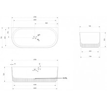 Ванна из искусственного камня Abber Stein 170x75 AS9630 без гидромассажа
