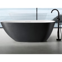 Ванна из искусственного камня Abber Dortmund 170x75 AM9911BW Черно-белая матовая без гидромассажа