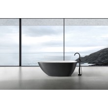 Ванна из искусственного камня Abber Dortmund 170x75 AM9911BW Черно-белая матовая без гидромассажа