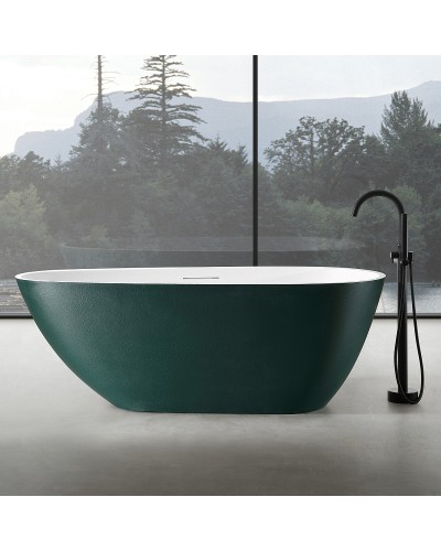 Ванна из искусственного камня Abber Dortmund 170x75 AM9911MBG Темно-зеленая матовая без гидромассажа