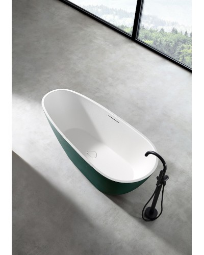 Ванна из искусственного камня Abber Dortmund 170x75 AM9911MBG Темно-зеленая матовая без гидромассажа