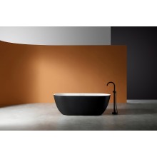 Ванна из искусственного камня Abber Frankfurt 170x75 AM9941BW Черно-белая матовая без гидромассажа