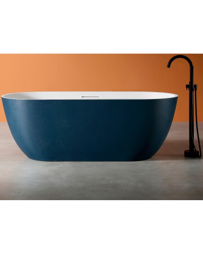 Ванна из искусственного камня Abber Frankfurt 170x75 AM9941DB Синяя матовая без гидромассажа