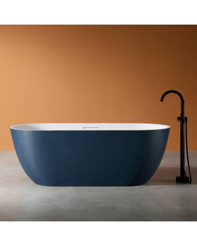 Ванна из искусственного камня Abber Frankfurt 170x75 AM9941DB Синяя матовая без гидромассажа