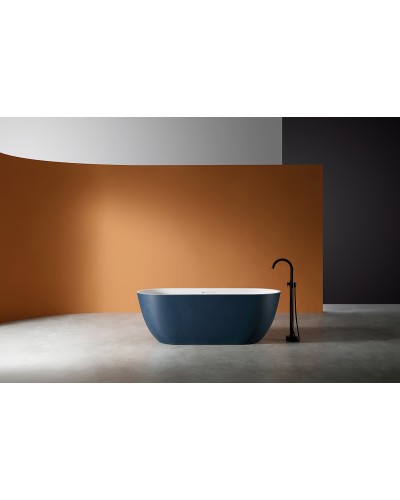 Ванна из искусственного камня Abber Frankfurt 170x75 AM9941DB Синяя матовая без гидромассажа