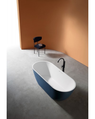 Ванна из искусственного камня Abber Frankfurt 170x75 AM9941DB Синяя матовая без гидромассажа