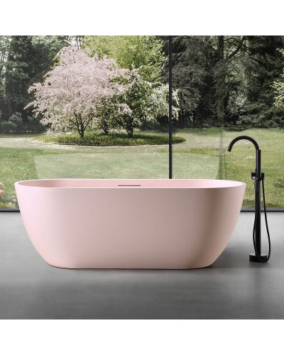 Ванна из искусственного камня Abber Frankfurt 170x75 AM9941MP Розовая матовая без гидромассажа