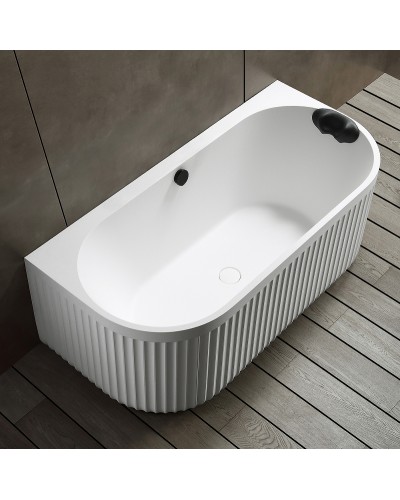 Ванна из искусственного камня Abber Leipzig 170x80 AM9916 Белая матовая без гидромассажа