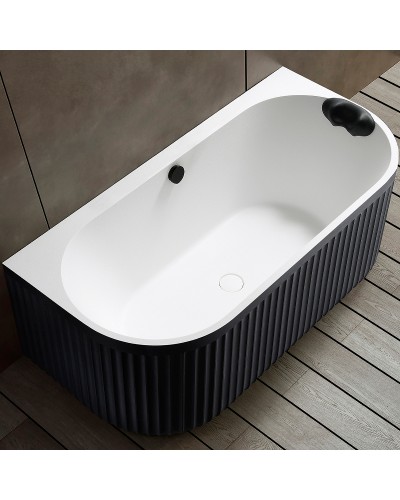 Ванна из искусственного камня Abber Leipzig 170x80 AM9916BW Черно-белая матовая без гидромассажа