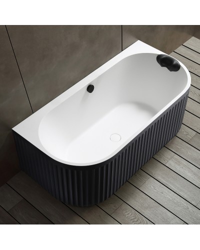 Ванна из искусственного камня Abber Leipzig 170x80 AM9916BW Черно-белая матовая без гидромассажа