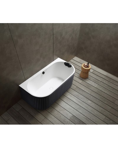 Ванна из искусственного камня Abber Leipzig 170x80 AM9916BW Черно-белая матовая без гидромассажа