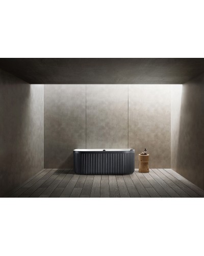 Ванна из искусственного камня Abber Leipzig 170x80 AM9916BW Черно-белая матовая без гидромассажа