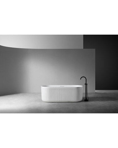 Ванна из искусственного камня Abber Stuttgart 170x75 AM9925 Белая матовая без гидромассажа