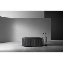 Ванна из искусственного камня Abber Stuttgart 170x75 AM9925B Черная матовая без гидромассажа