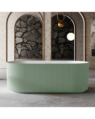 Ванна из искусственного камня Abber Stein 170x75 AS9601MCG Зеленая матовая без гидромассажа