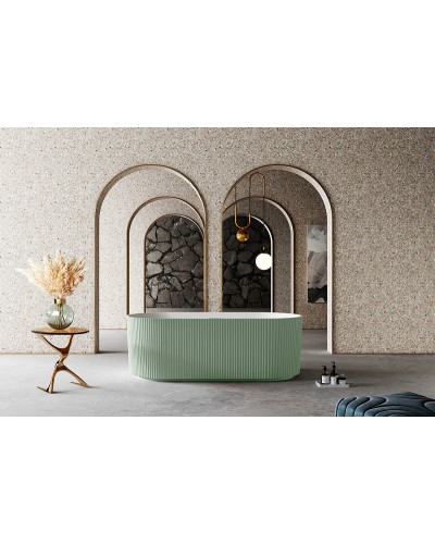 Ванна из искусственного камня Abber Stein 170x75 AS9601MCG Зеленая матовая без гидромассажа