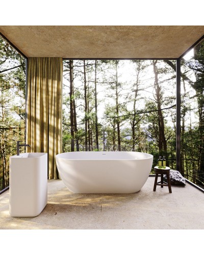 Ванна из искусственного камня Solid Surface 1600х800х540 CEZARES CZR-STYLUS-160-80-54-SSB