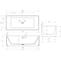 Ванна из литого мрамора 170х75 см Abber Stein AS9602