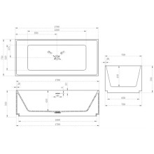 Ванна из литого мрамора 170х75 см Abber Stein AS9602