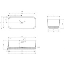 Ванна из литого мрамора 170х75 см Abber Stein AS9663